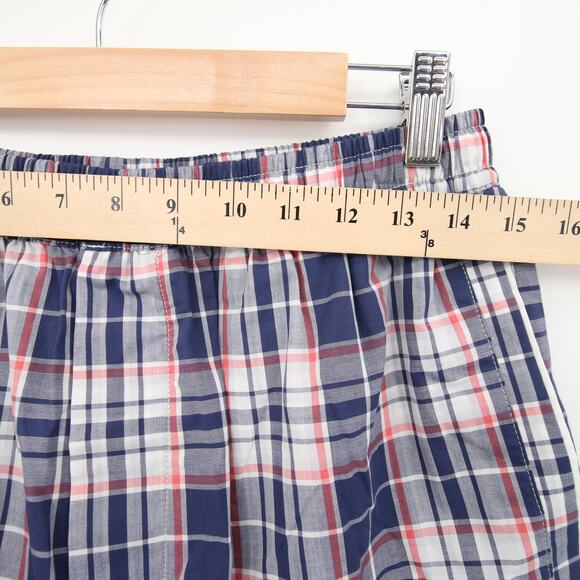 Ted Baker Men's Sleep Shorts Blue Red Plaid Boxer Style Pajama Shorts Medium - Picture 3 of 11